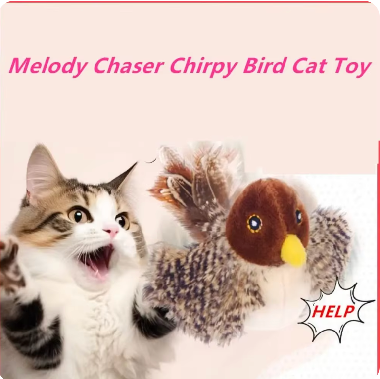 WagBird™ - Interactive Cat Toy Flapping Bird with Chipping Sounds (Rechargeable)