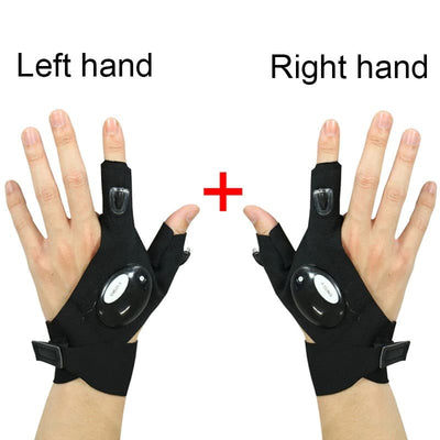 Winkflo™ - LED Flashlight Fingerless Gloves (Waterproof)