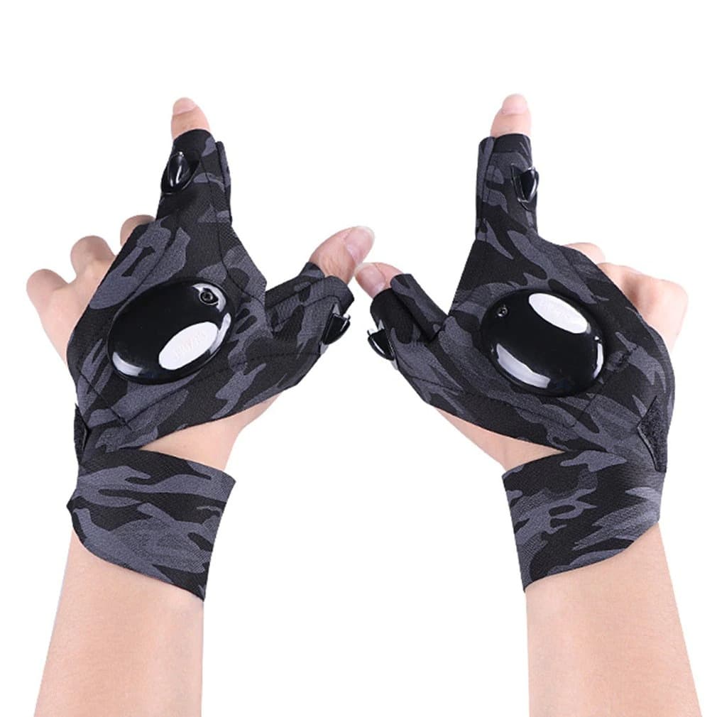 Winkflo™ - LED Flashlight Fingerless Gloves (Waterproof)