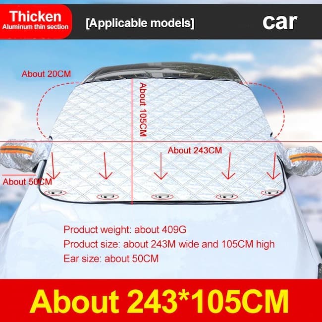 WinkfloGuard™ - Ultra Durable Anti-Snow Car Windshield Cover (Magnetic)