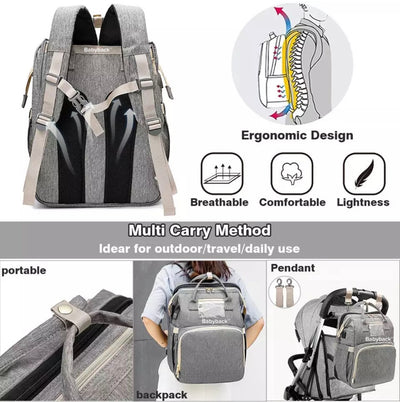 Babyback™ - 7 in 1 Diaper Bag BackPack Changing Station (NEW Improved!)