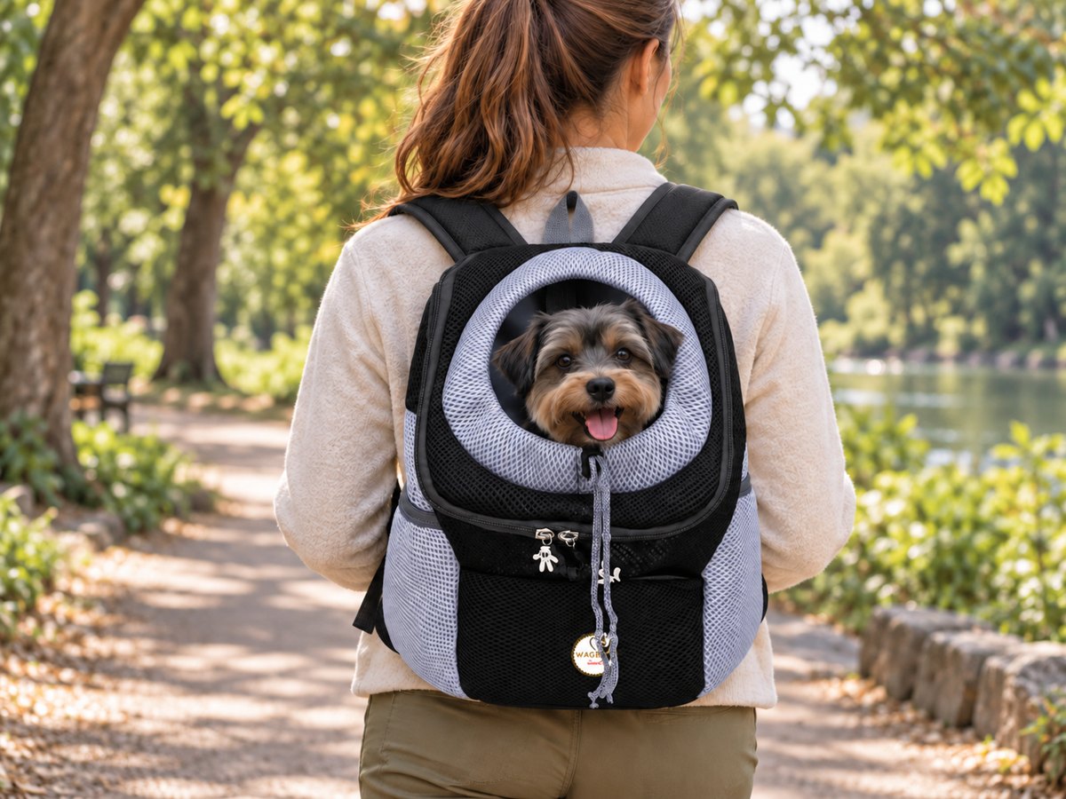 WagBag carrier shown in a new park scene